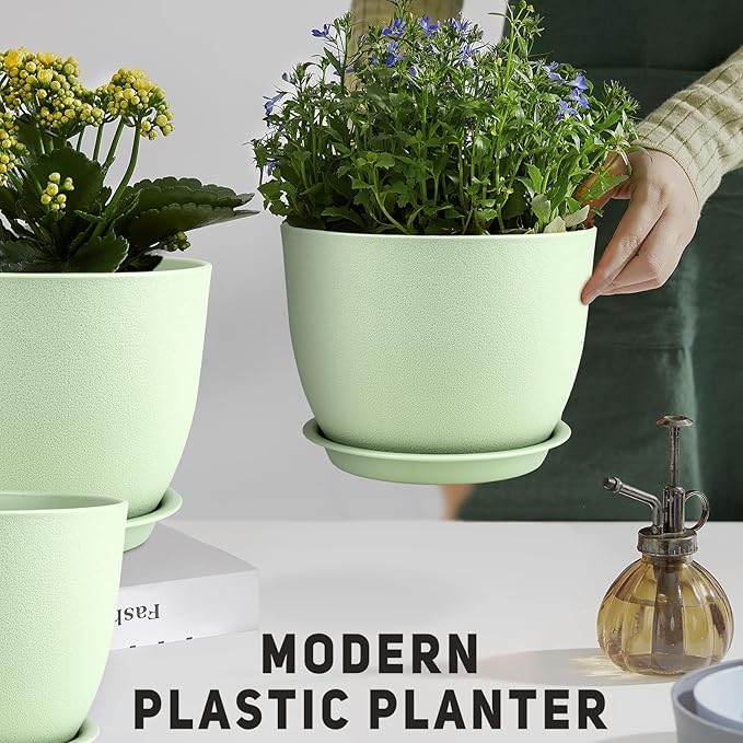 Plant Pots 12/10/9 inch Set of 3, Flower Pots - Image 6