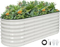 Galvanized Raised Garden Bed Outdoor 24'' Deep | Oval Metal Garden Beds by Unknown