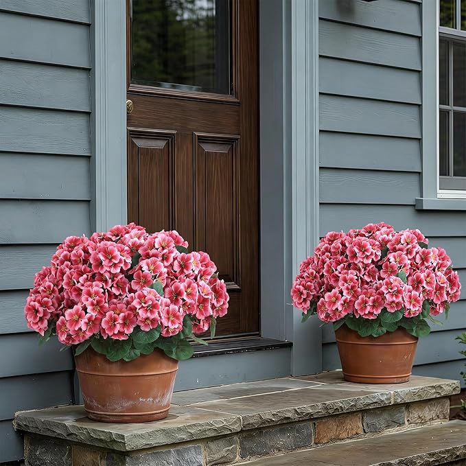 2 Pack Artificial Geranium Flowers Topitary Trees - Image 9
