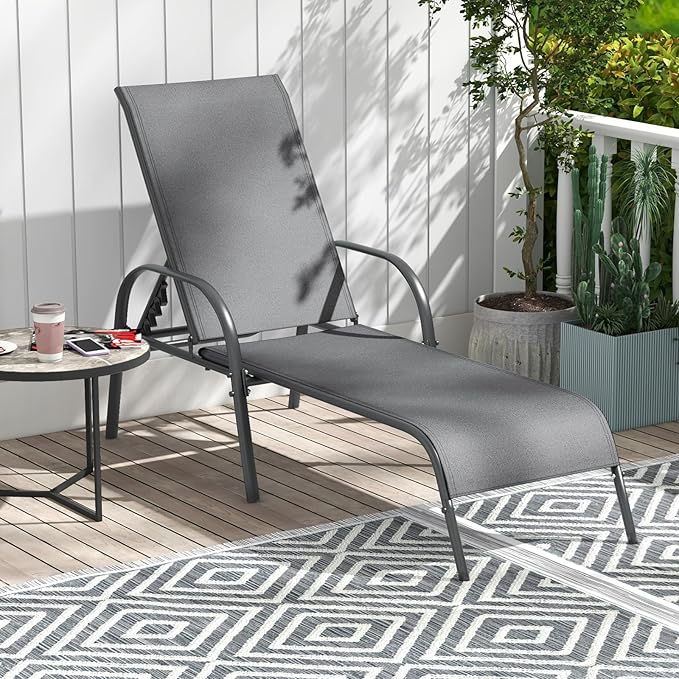 Giantex 2 Pack Patio Lounge Chair, Outdoor Chaise Lounge - Image 8