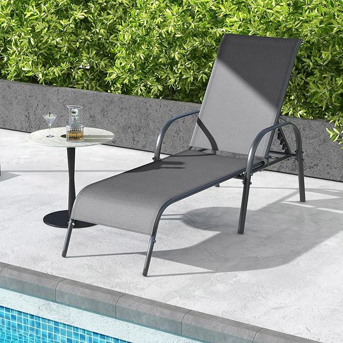 Giantex Patio Lounge Chair, Outdoor Chaise Lounge - Image 4
