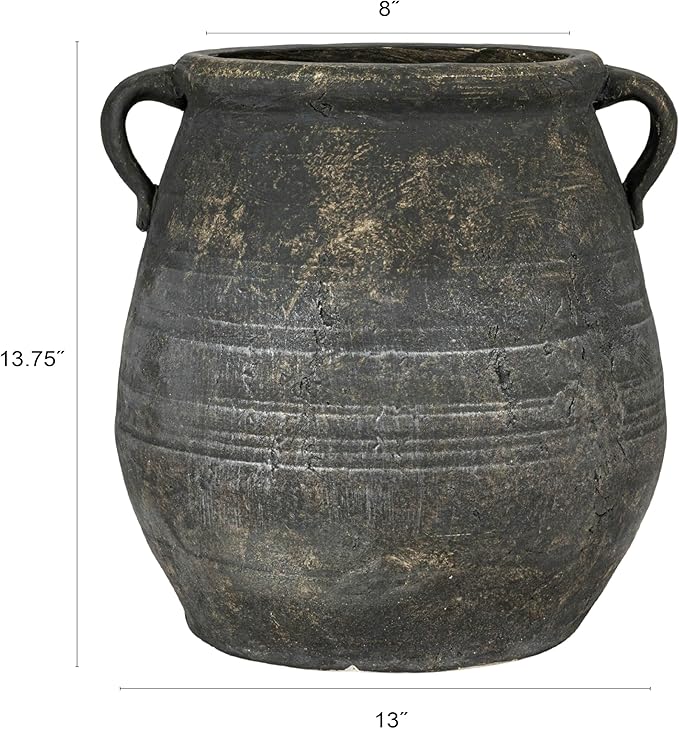 Creative Co-Op Whitewashed Terra-Cotta Urn - Image 2