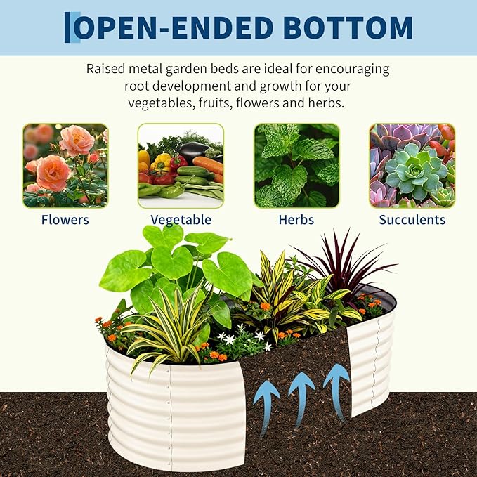 Garvee Galvanized Raised Garden Bed Outdoor, Rust-Resistant Raised Garden Beds - Image 6