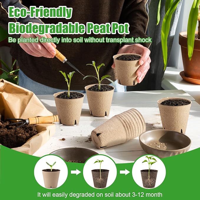 130 Pcs 3.15 Inch Peat Pots, Seed Starting Pots - Image 4