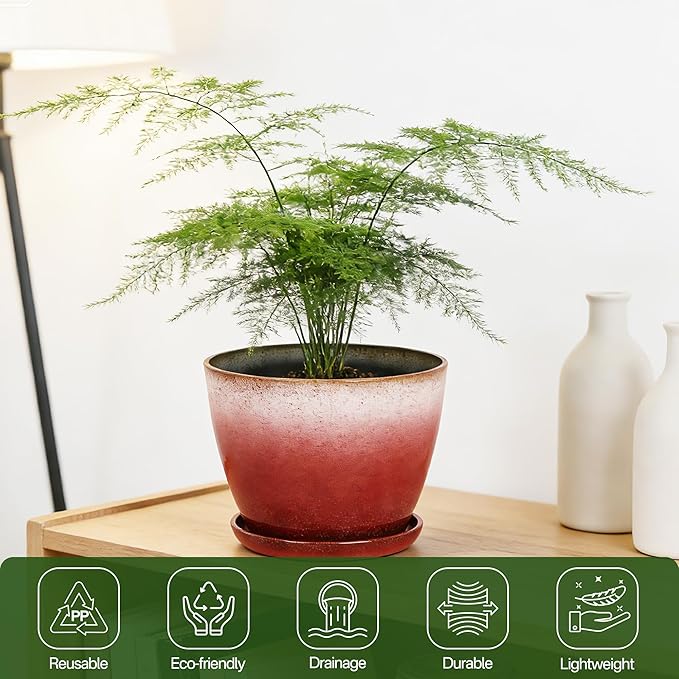 Worth Garden Plastic Round 8" Plant Pots - Image 3