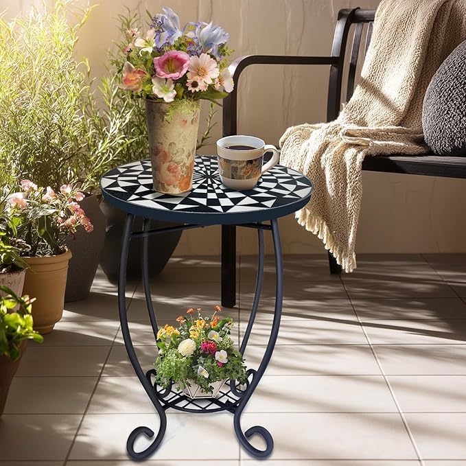 LIFFY Outdoor Side Table, Indoor Small Decorative Plant Stand & End Table - Image 5