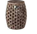 Balkene Home 62419 Maya Oval Rustic Garden Stool Wood Outdoor Seating & End by Patio+Sense