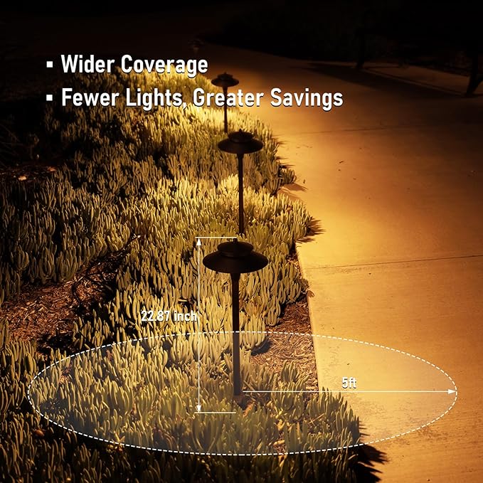 LEONLITE 5CCT Low Voltage Pathway Lights, 12-24V LED Landscape Path Light - Image 5