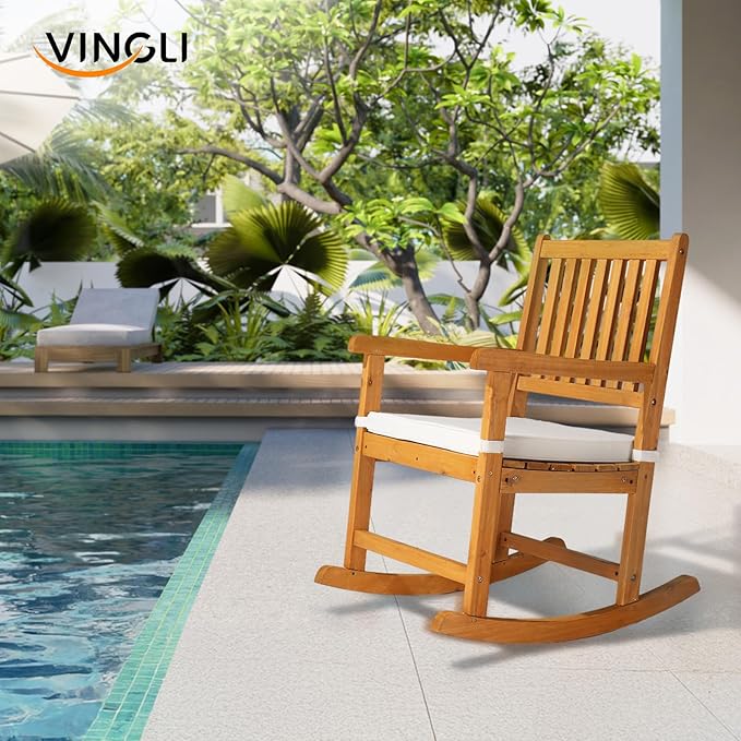 VINGLI Outdoor Rocking Chair, Weatherproof Rocker - Image 2
