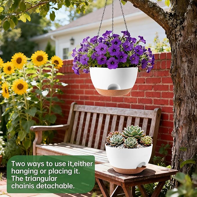 3-Piece Set of 10-Inch Hanging Planters - Image 2