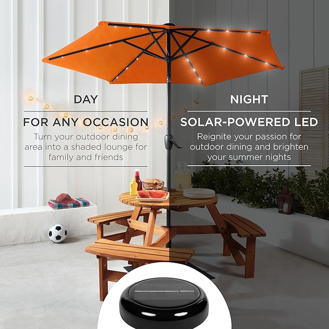 Best Choice Products 7.5ft Outdoor Solar Market Table Patio Umbrella - Image 3