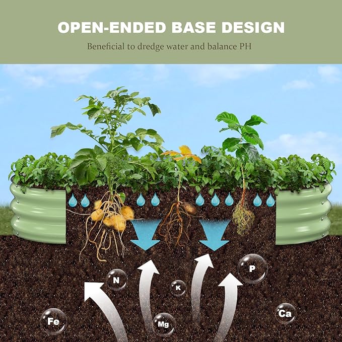 Raised Garden Bed, Oval Metal Planter Box - Image 4