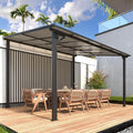 AECOJOY Wall Gazebo12’ x 10’, Hard Top Gazebos Pergola on Clearance, Outdoor by AECOJOY
