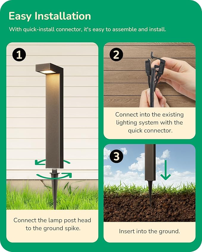 EDISHINE Low Voltage Pathway Lights Wired, 3000K 3.2W 50, 000Hrs Waterproof LED - Image 5