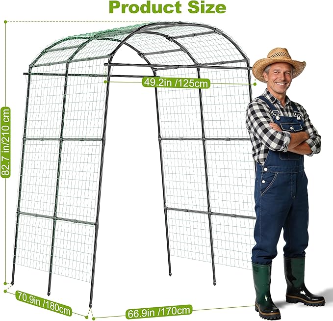 Miory Garden Arch Trellis for Climbing Plants Outdoor, Metal Plants Support - Image 3