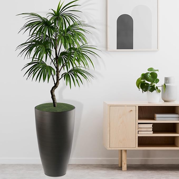 2 Packs 21 inch Tall Planter, Indoor Outdoor Round Planter - Image 2