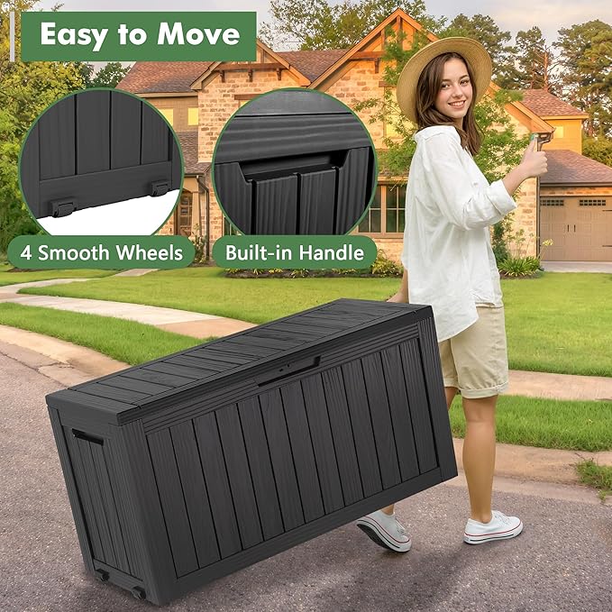 Outdoor Storage Box, Resin Deck Boxes Indoor and outdoor, Waterproof Storage - Image 6