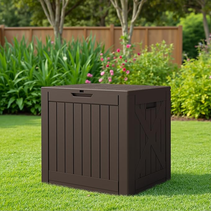 JUMMICO 42 Gallon Deck Box Waterproof, Resin Outdoor Storage Box - Image 7