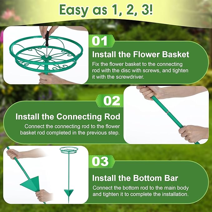 Tellingyou 2 Pack Adjustable Outdoor Flower Pot Stand, Metal Outdoor Plant - Image 6