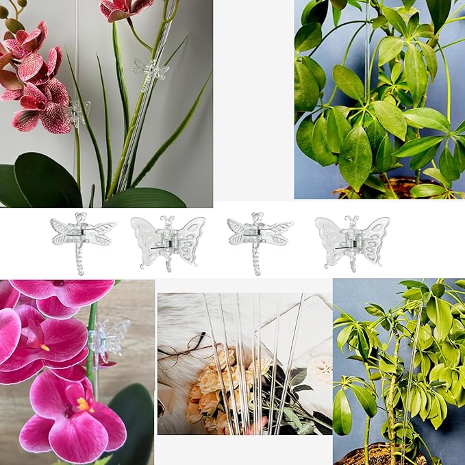 30Pcs Acrylic Plant Stakes Garden Single Stem Plant Support Stakes Clear Orchid - Image 7