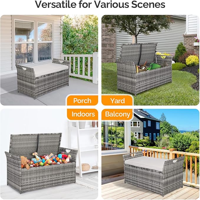 VINGLI 40 Gallon Outdoor Storage Bench - Image 7