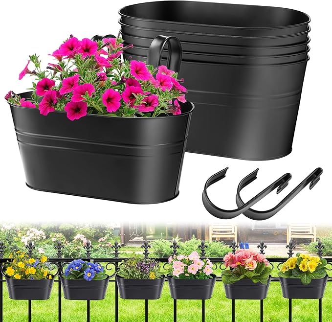 MADHOLLY Railing Planter with Drainage Holes by MADHOLLY