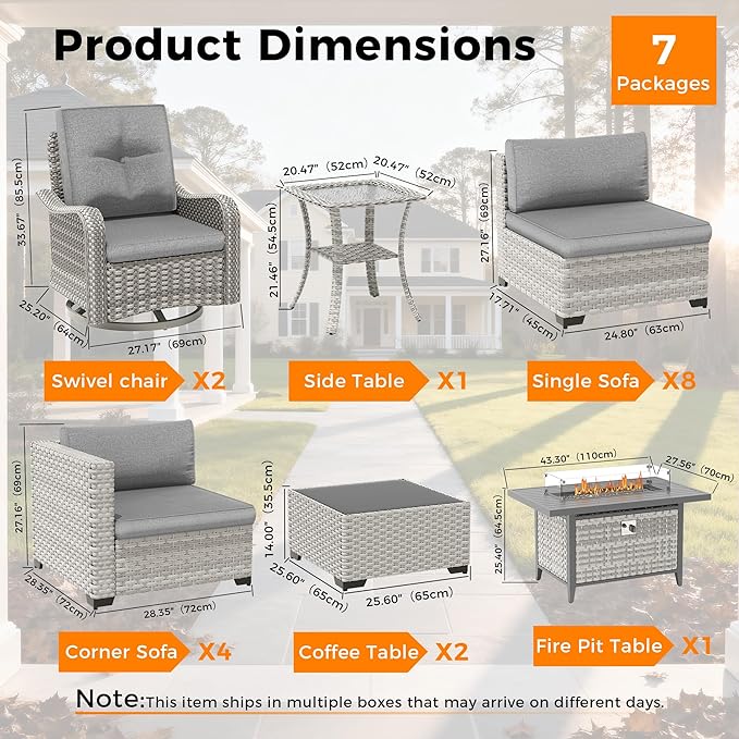 14-Seat Outdoor Wicker Patio Furniture Set - Image 3