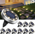 btfarm 10 Pack Solar Ground Lights Outdoor, 8 LED Solar Disc Lights IP65 by btfarmdecorativelighting