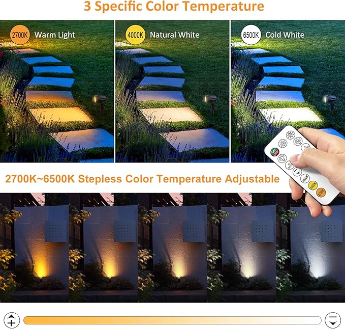 MEIHUA 6 in 1 Solar Spot Lights Outdoor, Solar Landscape Spotlights - Image 5