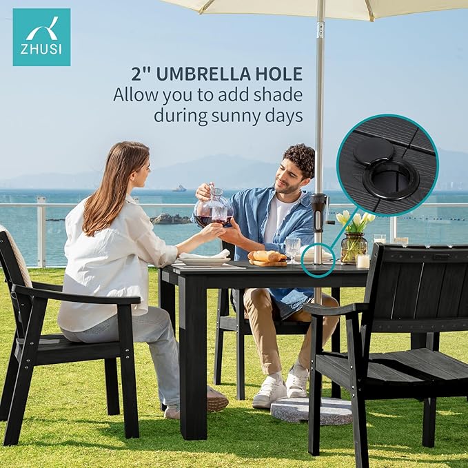 ZHUSI Patio Table and Chairs Set, Outdoor Table and Chairs, HDPE Outdoor Dining - Image 4