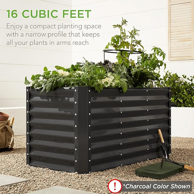 Best Choice Products 4x2x2ft Outdoor Metal Raised Garden Bed, Deep Root Planter - Image 6