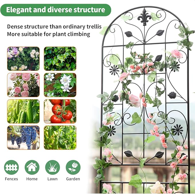 Trellis for Climbing Plants Outdoor, （2 Pack 70.8x19.6-inch）, Generic Metal - Image 2