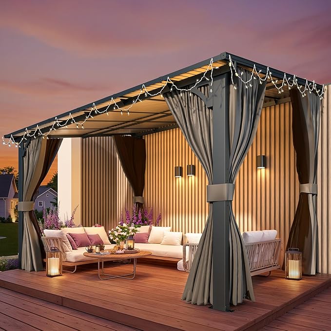 AECOJOY 12' x 8' Gazebo Outdoor Pergola - Image 3