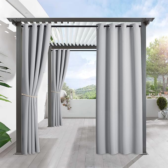 RYB HOME Outdoor Curtains for Patio Waterproof Block Sunlight Thermal Insulated by RYBHOME