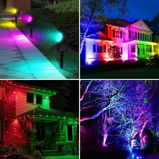 T-SUNUS RGB Solar Landscape Spotlights Christmas, Color Changing Spot Light - Image 6