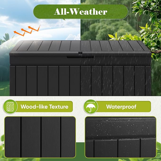 Flamaker Outdoor Storage Box 80 Gallon Resin Waterproof Deck Box Delivery Box - Image 5