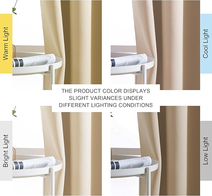 NICETOWN 2 Panels Weighted Blackout Curtains - Image 9