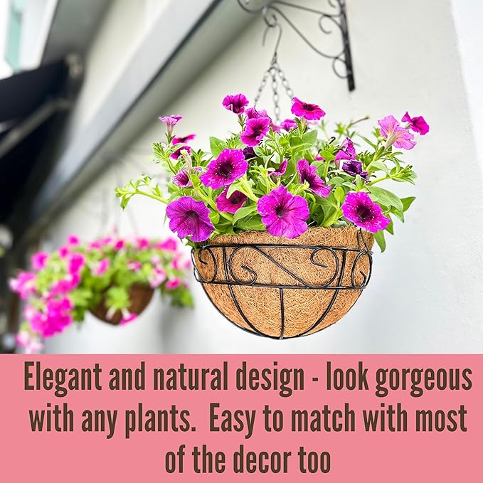 LaLaGreen Hanging Planter for Outdoor Plants Black Hanging Baskets - Image 6