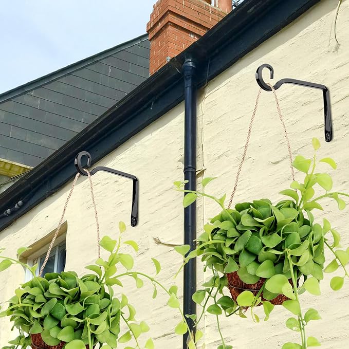 Plant Hangers Outdoor, 2 Pack 6 Inch Hanging Plant Bracket, Metal Hanging Plant - Image 4