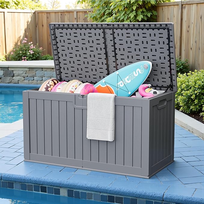 JUMMICO 250 Gallon Outdoor Resin Deck Box - Image 7