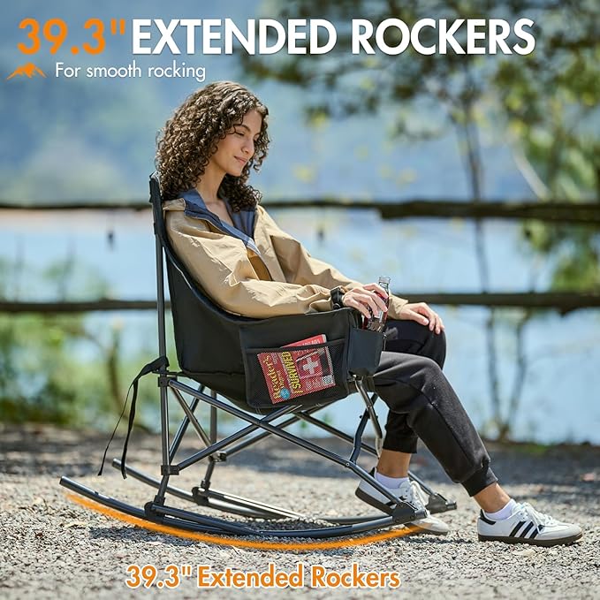 Portal Camping Rocking Chair Outdoors Folding Portable Rocker - Image 4