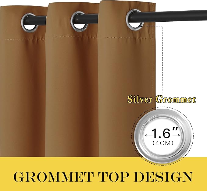 NICETOWN Bedroom Curtain Room Darkening Drapery 102 inches Length - Image 6