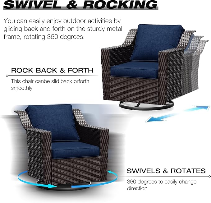 Joyside Wicker Patio Furniture Sets, 5 Pieces Upgraded Large Size Outdoor - Image 3