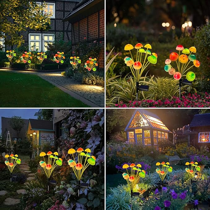 Kohlrabi Solar Garden Lights, 6 Pack Solar Mushroom Lights Outdoor, Upgraded - Image 4