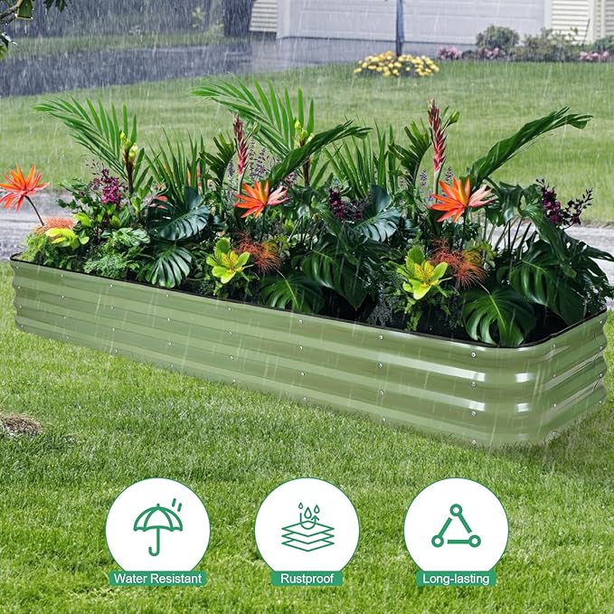 1MORE Raised Garden Bed -8X2X1 Galvanized Planter Box - Image 6