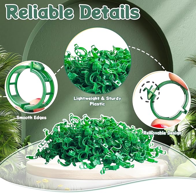 OJYUDD 200 Pcs Plant Support Clips, Plastic Plant Clips - Image 3