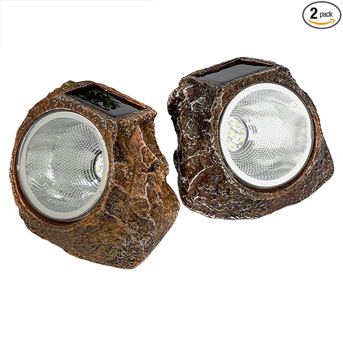 EiGreen Solar Garden Rock Lights Outdoor, 2 Pack 10 LED Waterproof Solar by EigreenSolaroutdoorlights