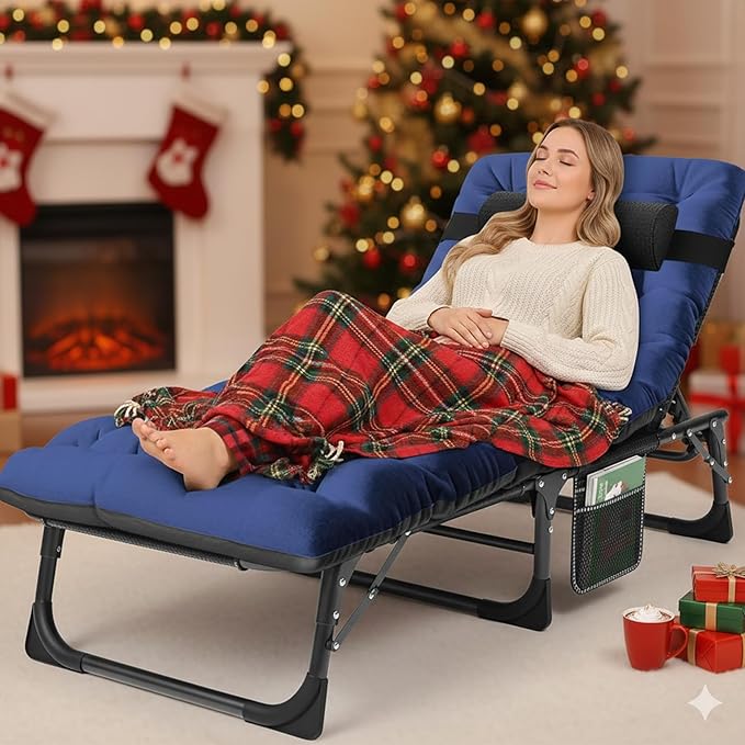ABORON 2PK Heavy Duty Tanning Chair, 5-Gear Outdoor Folding Chaise Lounge Chair - Image 2