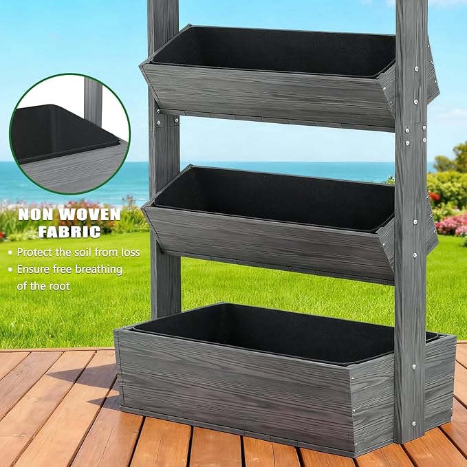 Wooden Vertical Raised Garden Bed, 4 Tier Garden Planters Raised Beds - Image 4