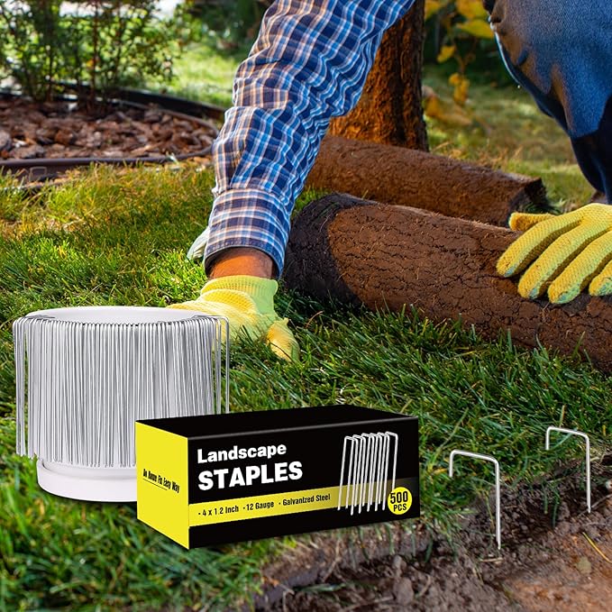 HongWay 500 Pack 4 Inch Landscape Staples, Garden Staples 12 Gauge Galvanized - Image 3